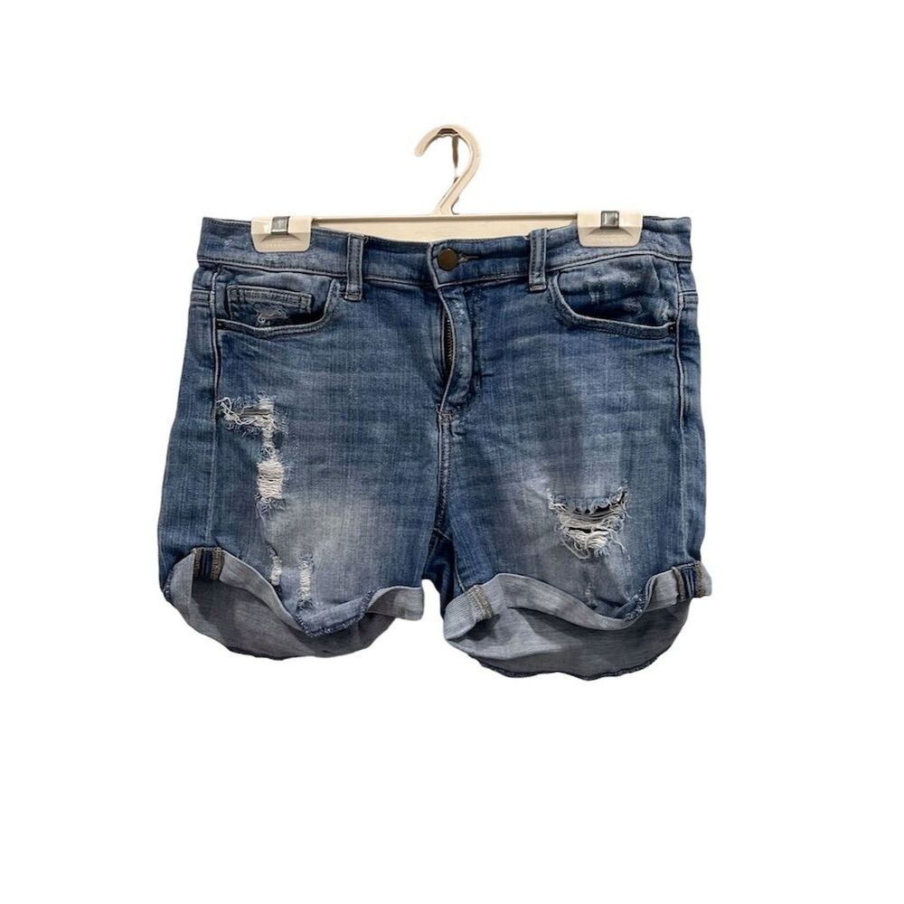 altar'd state Women's‎ Distressed Denim Shorts Mid Rise Cuffed Hem Size 9 Blue